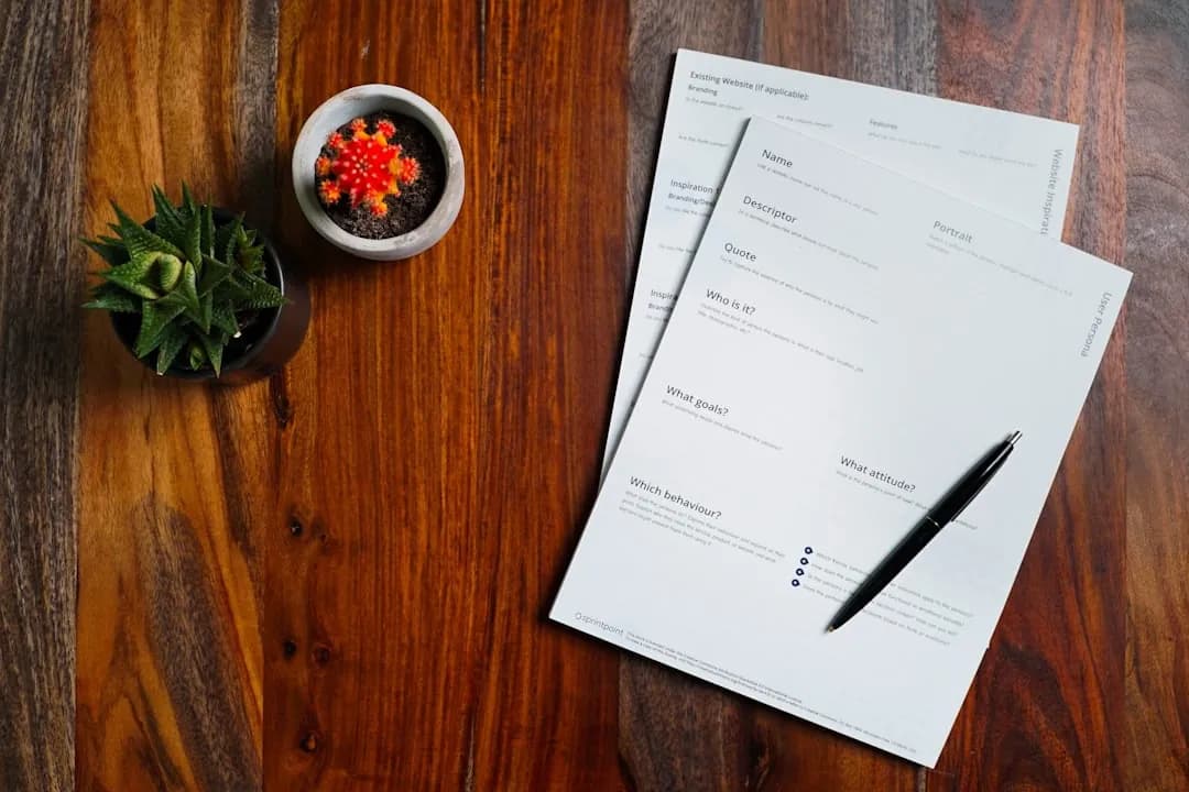 Certified mail receipt on a desk