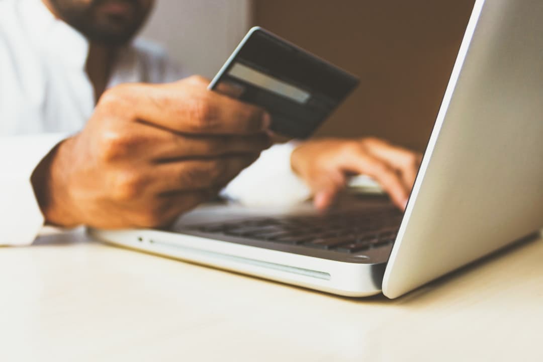 Person paying a bill online securely