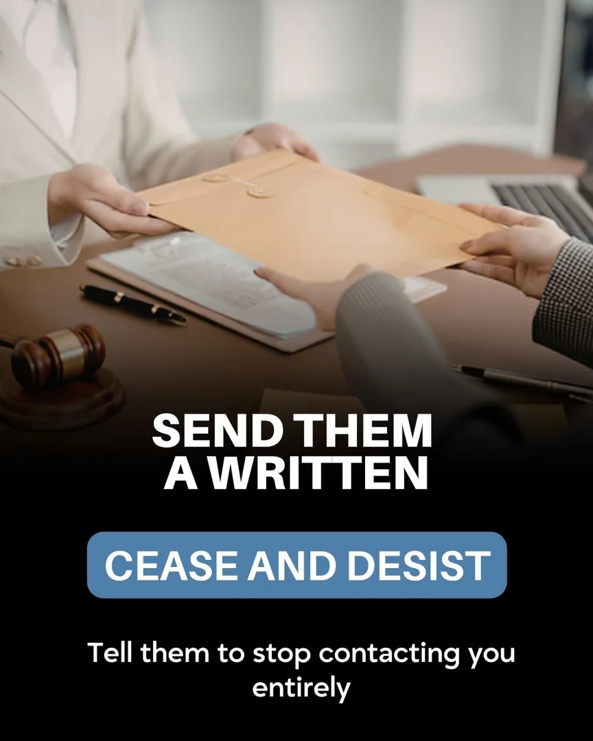 consumer sending a certified cease and desist letter at the post office