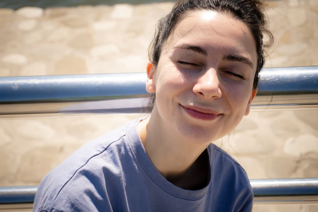person looking relieved and empowered