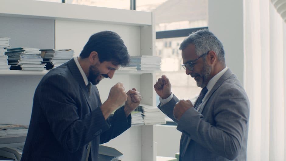 business owner successfully resolving a case