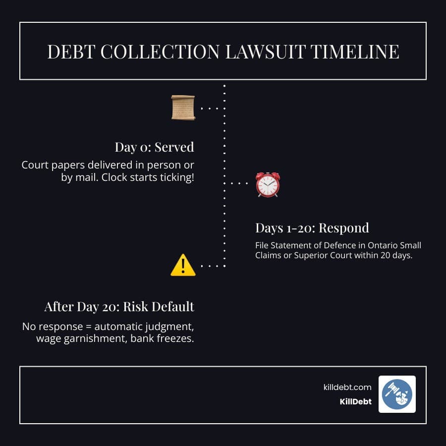 Debt collection lawsuit timeline: from service of claim to court judgment