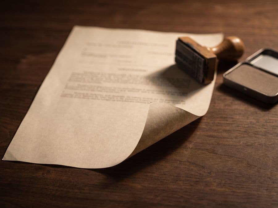 Legal default judgment paperwork stamped with an official court seal.