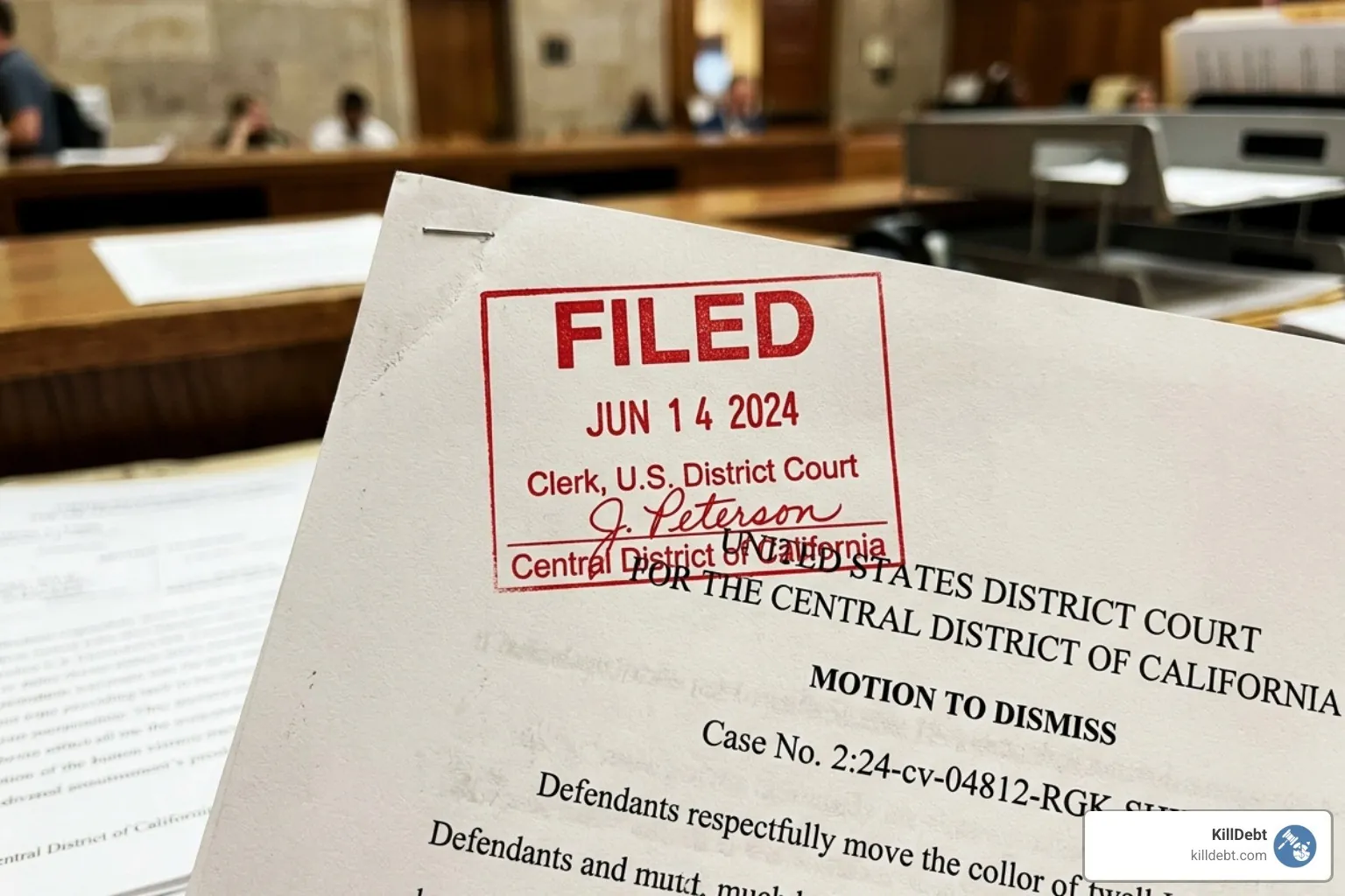 court filing stamp on a legal motion