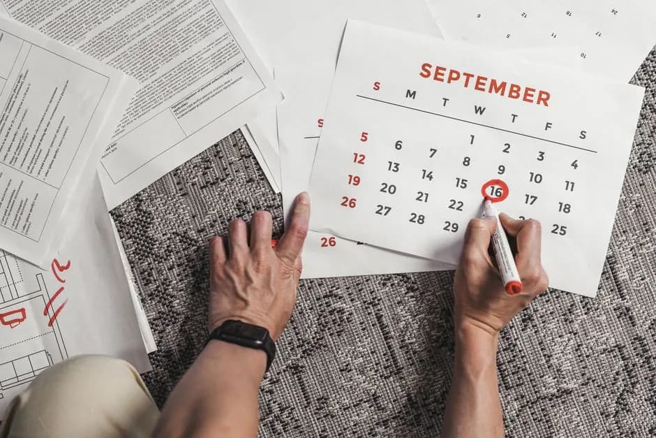 Calendar with a deadline for statute of limitations
