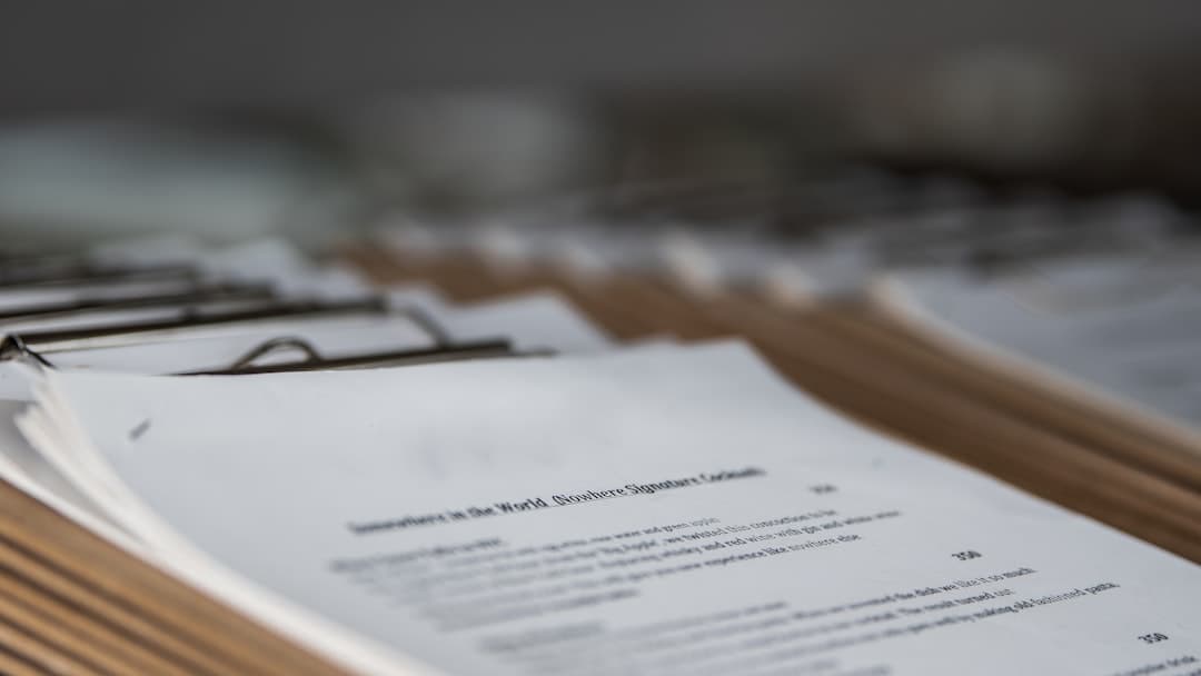 legal documents being filed