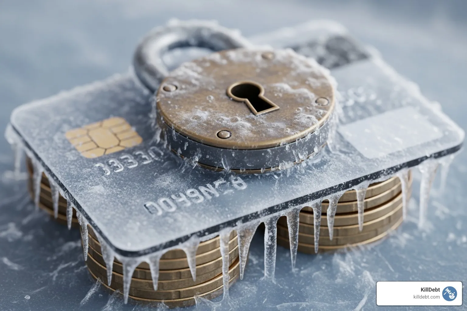 Frozen bank account icon with a padlock
